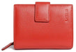 Image of a saddler emily medium bifold purse wallet with zipper coin purse in red. It is made from leather