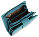 Image of a saddler emily medium bifold purse wallet with zipper coin purse in teal. It is made from leather
