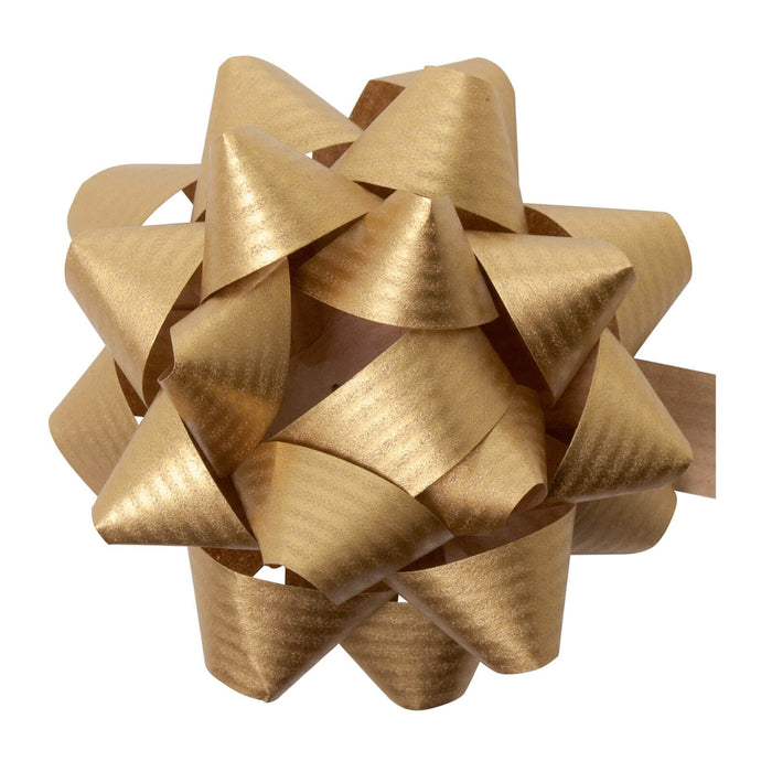 image of a square of wrapping paper, the paper is cream in colour with lots of gold stars