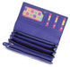 Image of a saddler grace large leather multi section rfid credit card clutch purse in purple. It is made from leather