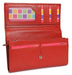 Image of a saddler grace large leather multi section rfid credit card clutch purse in red. It is made from leather