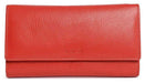 Image of a saddler grace large leather multi section rfid credit card clutch purse in red. It is made from leather