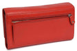 Image of a saddler grace large leather multi section rfid credit card clutch purse in red. It is made from leather