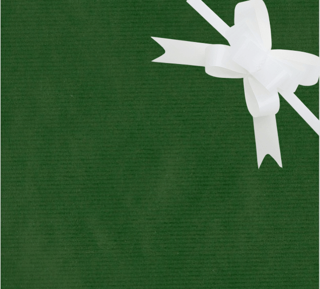 image of a square of wrapping paper, the paper is a solid dark green kraft paper