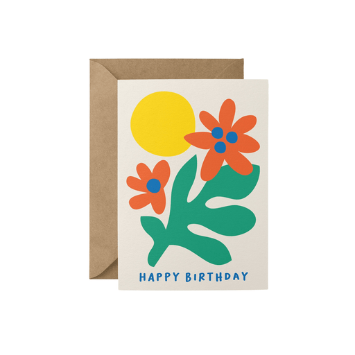  a Happy Birthday Card, Sun & Flowers