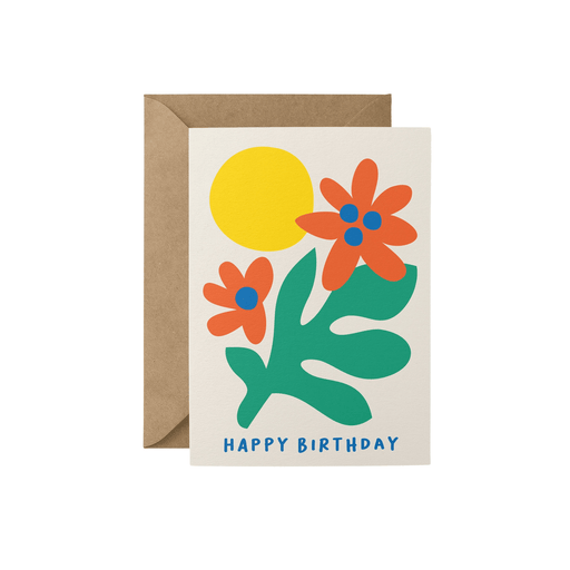  a Happy Birthday Card, Sun & Flowers
