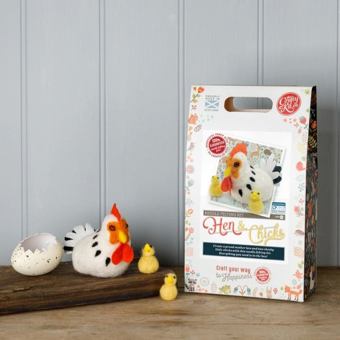 The Crafty Kit Co Hen & Chicks Needle Felting Kit