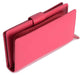 Image of a saddler holy leather bifold rfid wallet clutch zipper purse in fuschia. It is made from leather