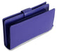 Image of a saddler holy leather bifold rfid wallet clutch zipper purse in purple. It is made from leather