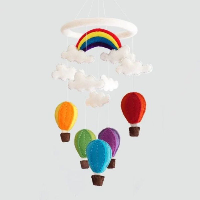 Hot Air Balloon Cot Mobile Felt Baby Nursery Mobile