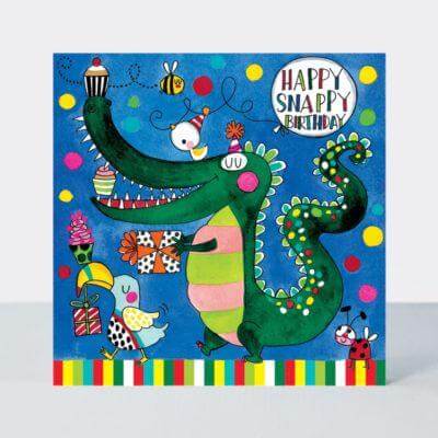 Happy Snappy Jigsaw Birthday Card with Crocodile Design