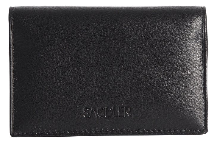 Image of a saddler jesscia leather slim rfid credit card holder in Black. It is made from leather