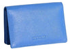Saddler "Jessica" Women's Luxurious Leather Slim Rfid Credit Card Holder in Light Blue. A modern, designer slim minimalist credit wallet with Rfid protection built in and presented in its own gift box. Practical for Business and credit cards held in 2 main sections and with an additional ID window section and outer back pocket making this a very popular style. Approximate Size: 10.5 x 7.0 x 2.0cm. 12 month warranty for normal use. 
