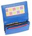 Image of a saddler jesscia leather slim rfid credit card holder in Blue. It is made from leather