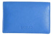 Image of a saddler jesscia leather slim rfid credit card holder in Blue. It is made from leather
