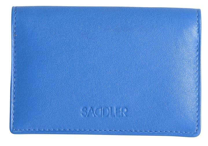Image of a saddler jesscia leather slim rfid credit card holder in Blue. It is made from leather