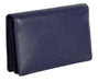 Saddler "Jessica" Women's Luxurious Leather Slim Rfid Credit Card Holder in Navy Blue. A modern, designer slim minimalist credit wallet with Rfid protection built in and presented in its own gift box. Practical for Business and credit cards held in 2 main sections and with an additional ID window section and outer back pocket making this a very popular style. Approximate Size: 10.5 x 7.0 x 2.0cm. 12 month warranty for normal use. 