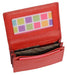 Image of a saddler jesscia leather slim rfid credit card holder in red. It is made from leather