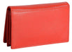 Image of a saddler jesscia leather slim rfid credit card holder in red. It is made from leather