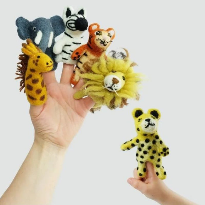 Jungle Jamboree Felt Finger Puppets (Set of 6)