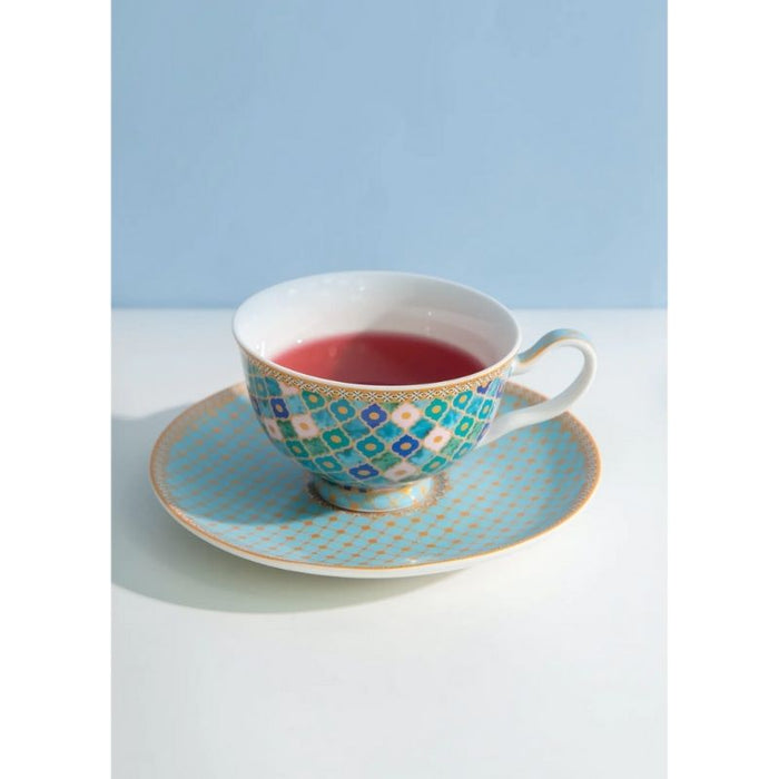 Maxwell & Williams Kasbah Mint Footed Teacup & Saucer