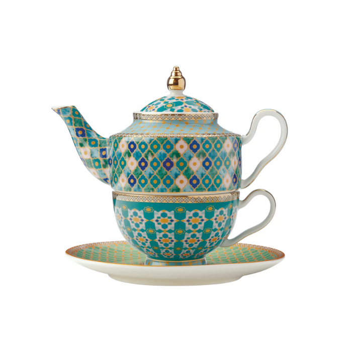 Maxwell & Williams Kasbah Mint 380ml Tea For One Set with Infuser
