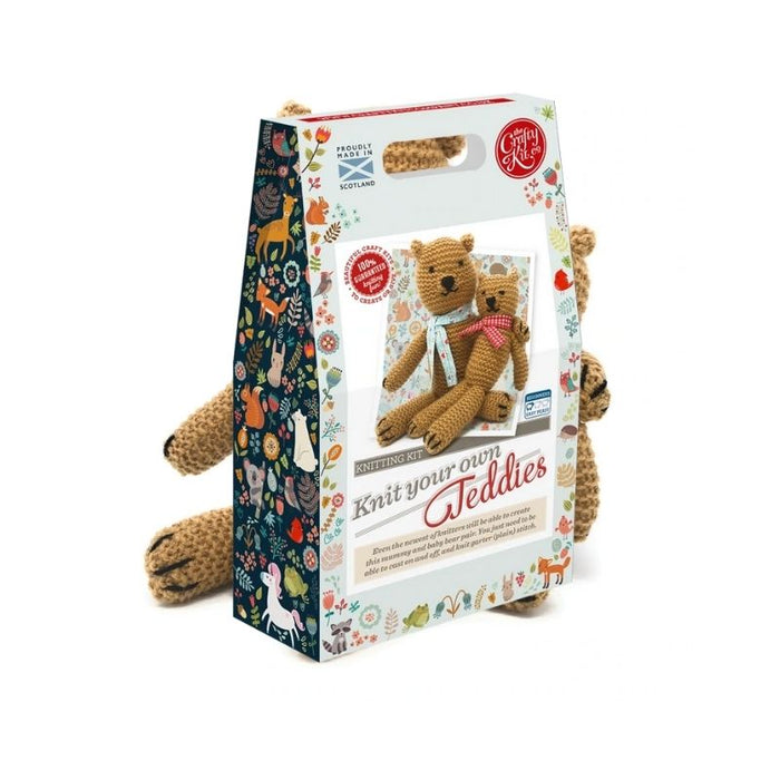The Crafty Kit Co Knit Your Own Teddies Kit