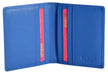 Image of a saddler lexi leather bifold rfid credit card holder in Blue. It is made from leather