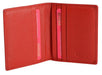 Image of a saddler lexi leather bifold rfid credit card holder in red. It is made from leather