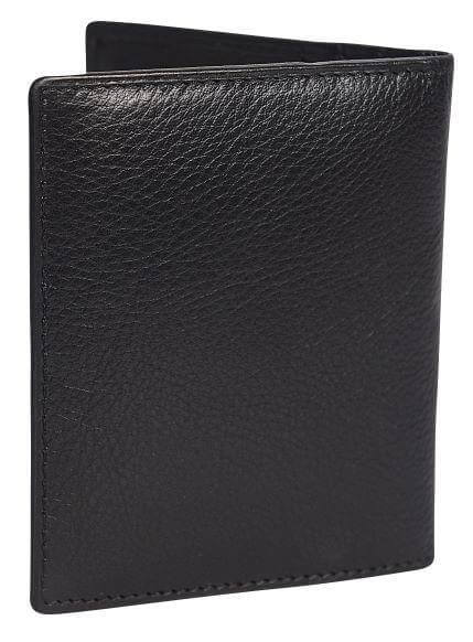 Image of a saddler lexi leather bifold rfid credit card holder in black. It is made from leather