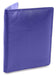 Saddler "Lexi" Women's Luxurious Leather Bifold RFID Credit Card Holder in  Purple.  A modern, designer slim minimalist credit wallet with Rfid protection built in and presented in its own gift box. Classic North-South Card Holder with space for 6 credit cards. Approximate Size: 12.0 x 8.5 x 2.0cm when closed. 12 month warranty for normal use. 