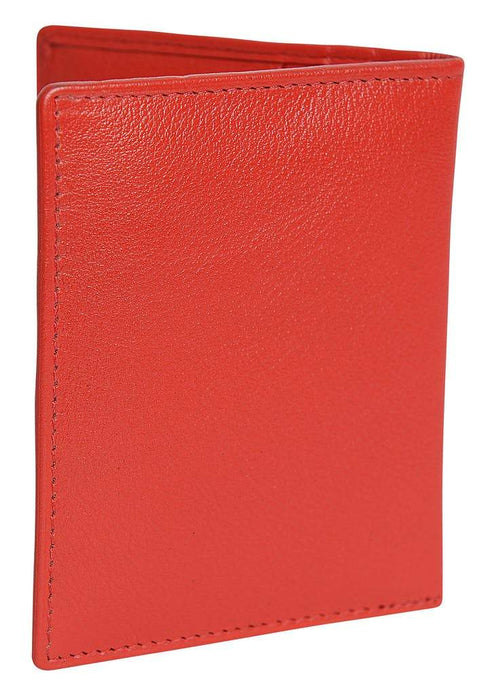 Image of a saddler lexi leather bifold rfid credit card holder in red. It is made from leather