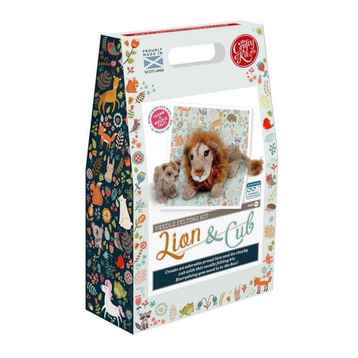 The Crafty Kit Co Lion & Cub Needle Felting Kit