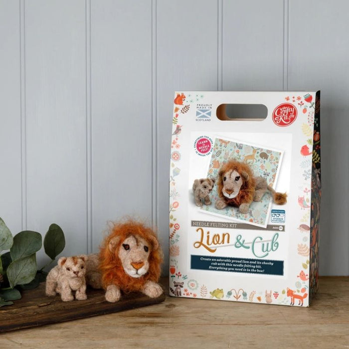 The Crafty Kit Co Lion & Cub Needle Felting Kit
