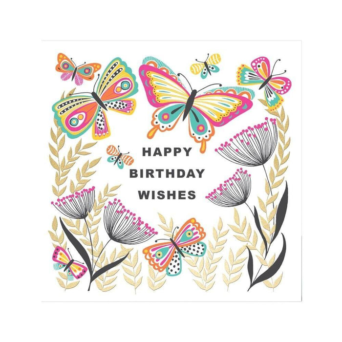  a Happy Birthday Card with Butterflies Design