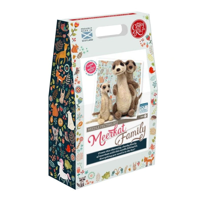 The Crafty Kit Co Meerkat Family Needle Felting Kit