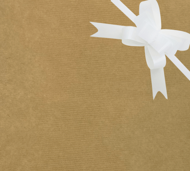 image of a square of wrapping paper, the paper is a solid natutral light brown kraft paper