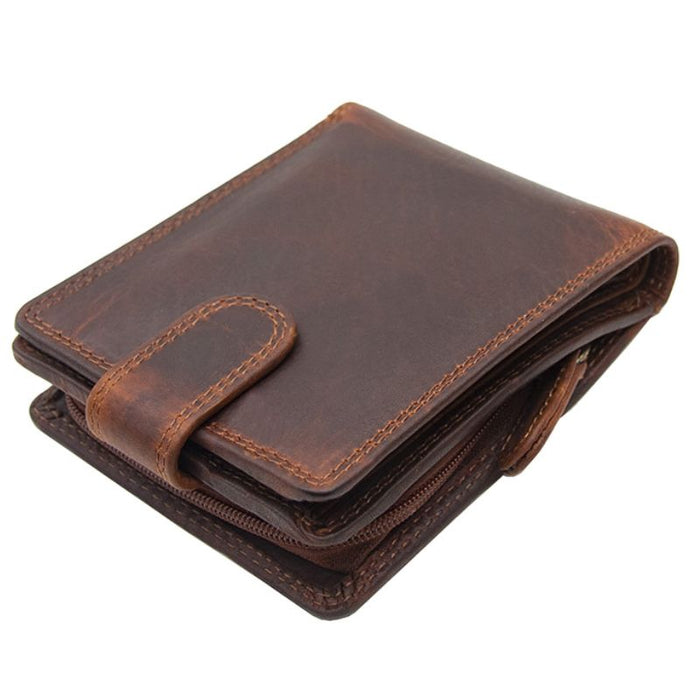 Primehide Luxury Brown Leather New York Bifold Wallet RFID Blocking