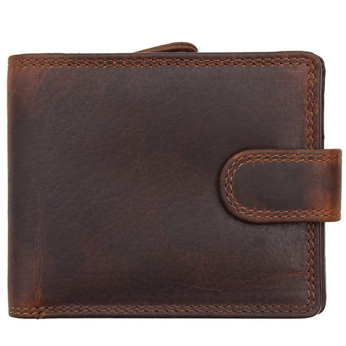 Primehide Luxury Brown Leather New York Bifold Wallet RFID Blocking