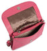 Image of a saddler olivia slim cross body purse clutch with detachable strap in fuschia. It is made from leather