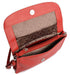 Image of a saddler olivia slim cross body purse clutch with detachable strap in red. It is made from leather