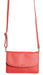 Image of a saddler olivia slim cross body purse clutch with detachable strap in red. It is made from leather