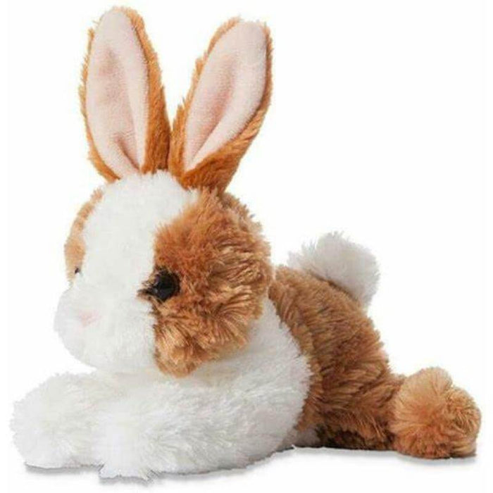 Brown & White Bunny Soft Toy 8in