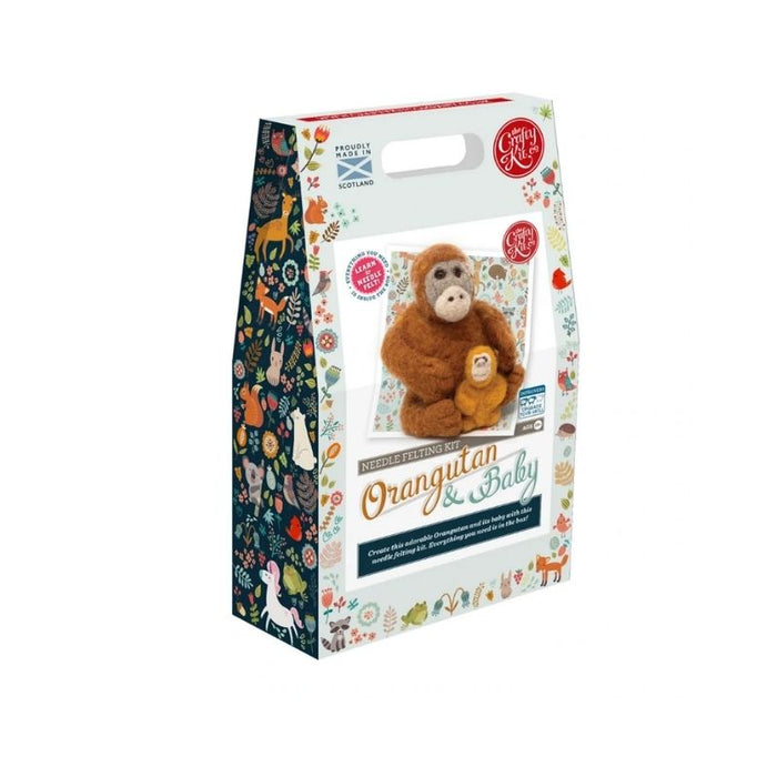 The Crafty Kit Co Orangutan & Baby Needle Felting Kit