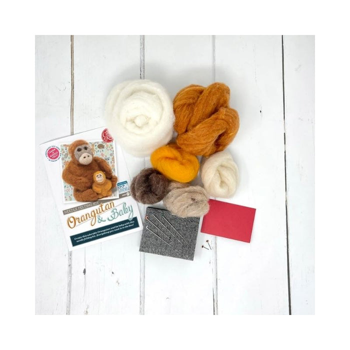 The Crafty Kit Co Orangutan & Baby Needle Felting Kit