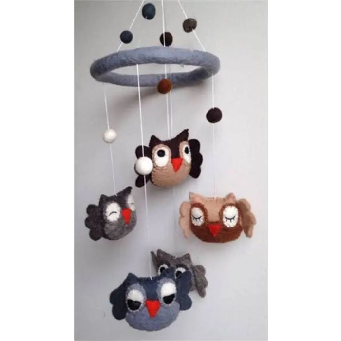 Owl Cot Mobile Felt Baby Nursery Mobile