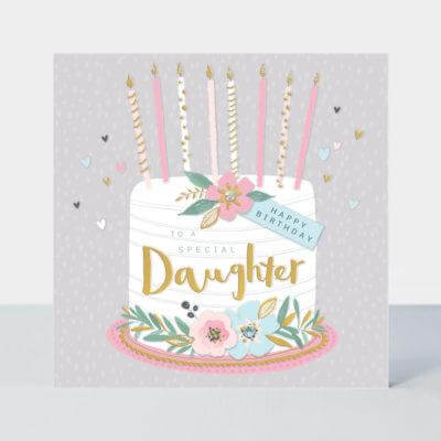 Happy Birthday Daughter Card with Birthday Cake Design