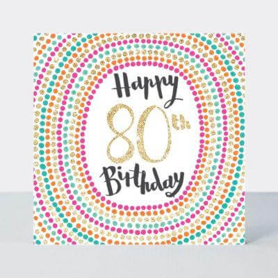 Happy Birthday Card with 80th Birthday Design