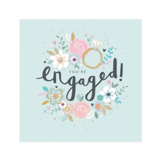  a Engaged Greeting Card with Floral Pattern Design