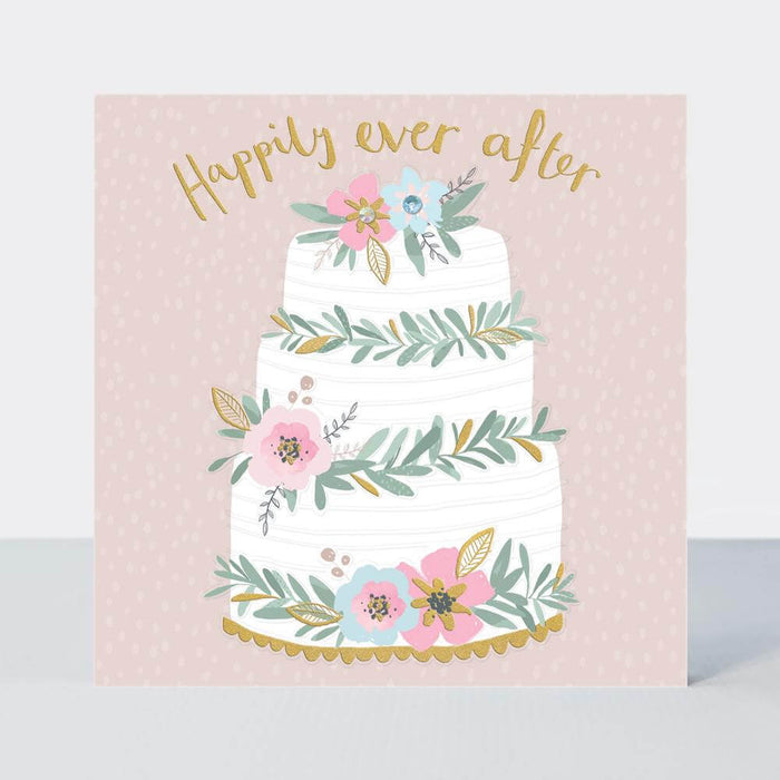 Happily Ever After Greeting Card with Cake Design